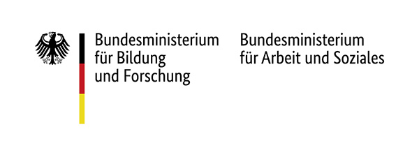 Logos: Bundesministerium für Bildung und Forschung, Bundesministerium für Arbeit und Soziales